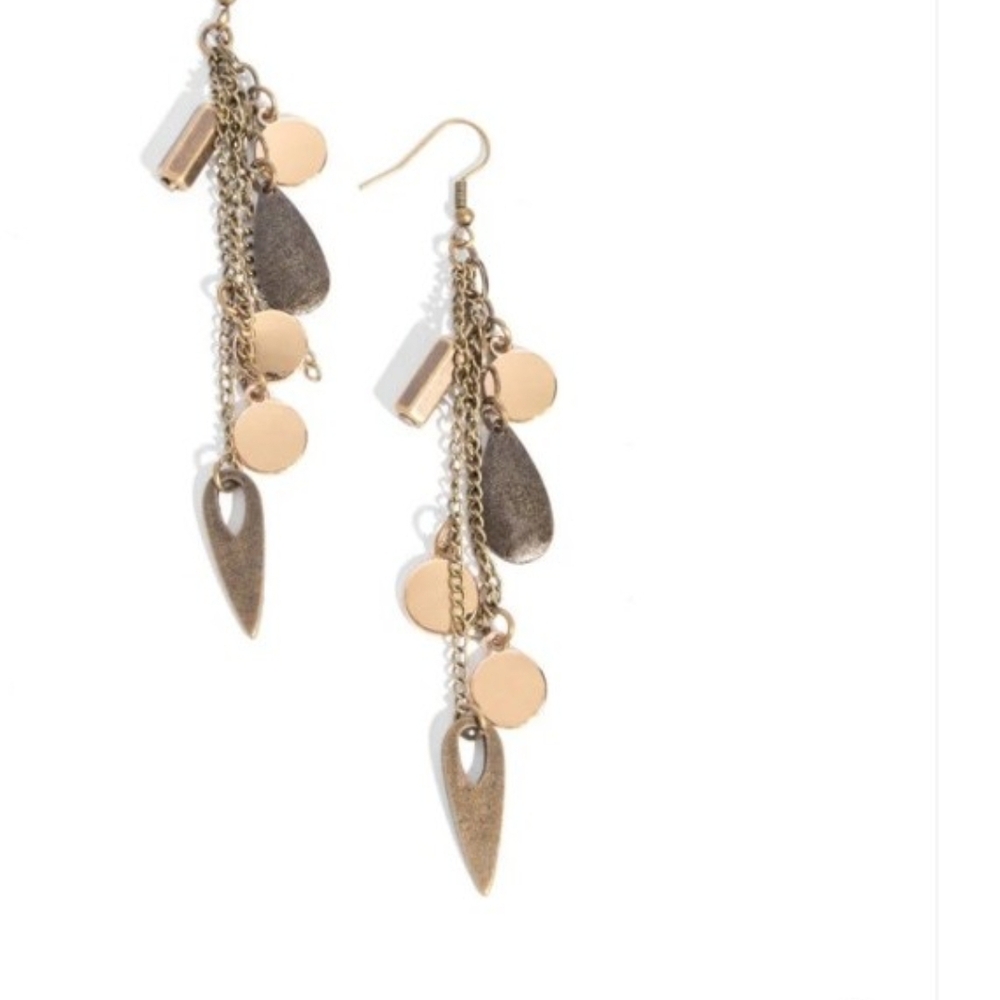 Elegant Gold and Brass Dangle Earrings Valid Vanity Multi Fashion Jewelry